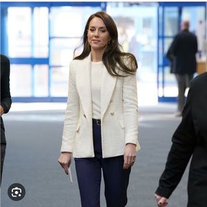 COPY - NWT ZARA TEXTURED BLAZER OYSTER WHITE SZ XS